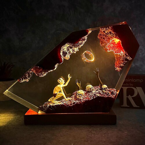指环王咕噜魔戒滴胶夜灯手工树脂微景观摆件霍比特人周边创意礼物