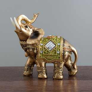 饰品大象摆件工艺品 泰国树脂工艺品大象家居用品三只象创意ins装