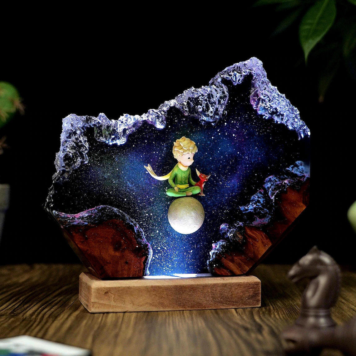 小王子和红狐狸星球树脂工艺品摆件小夜灯氛围灯送朋友生日礼物