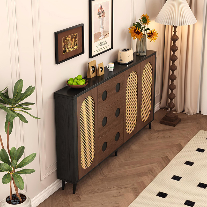 中古风超薄餐边柜高级感2025新款