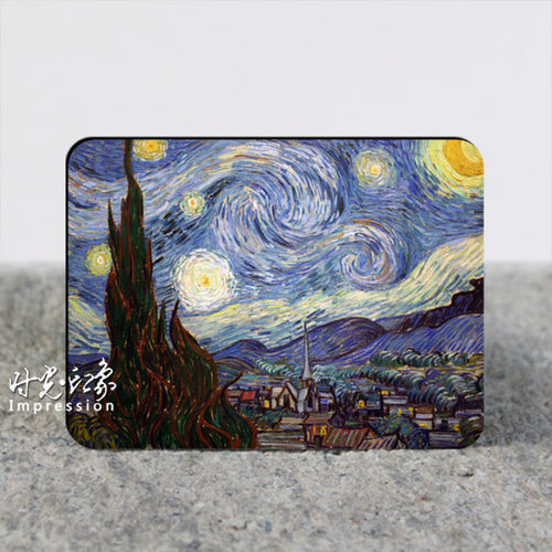 名家油画梵高作品星空冰箱贴