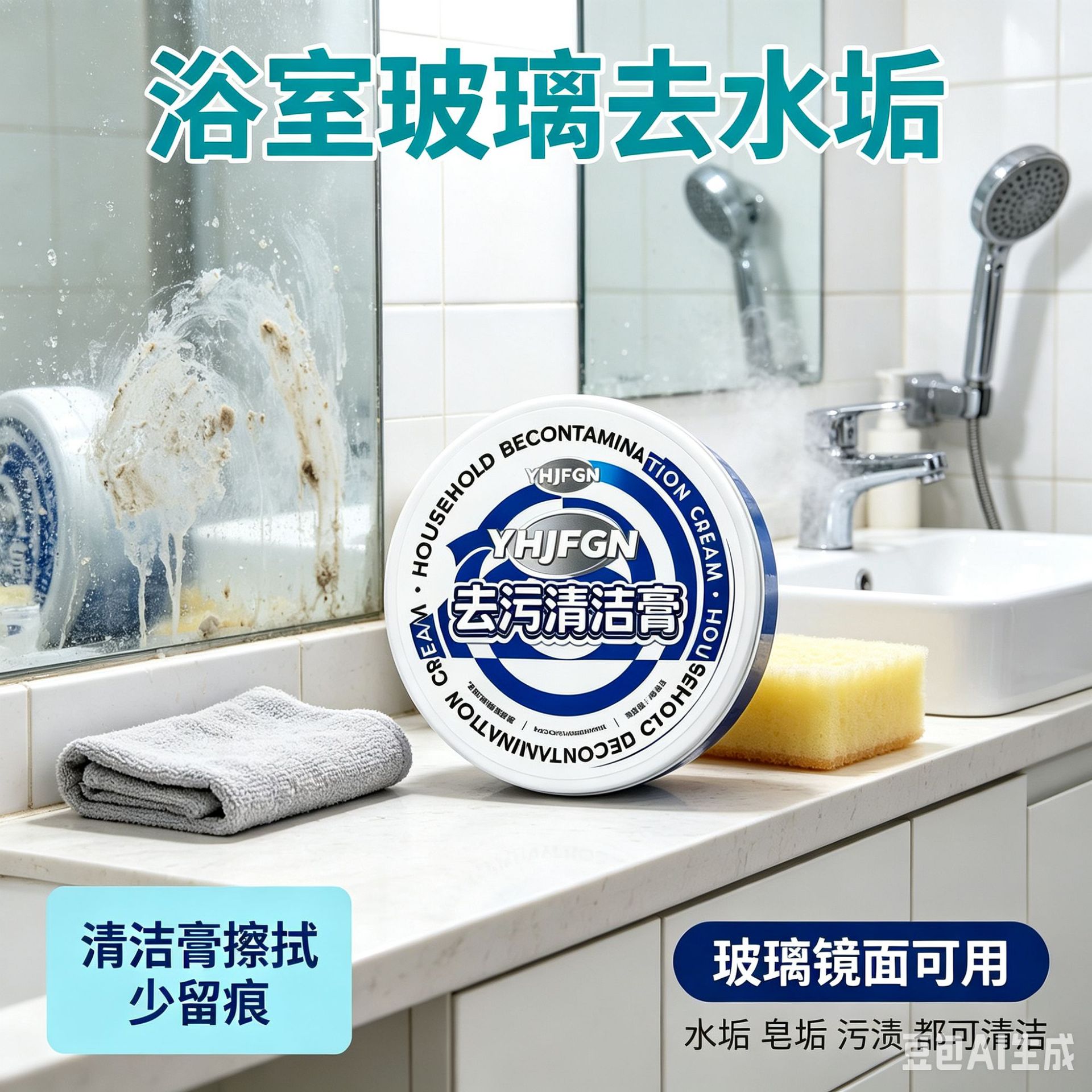 【强效去污】去污擦擦膏懒人多用途小白鞋浴室陶瓷水龙头玻璃水