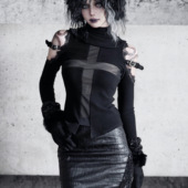 加厚高领羊绒两穿围脖打底衫 血液供给原创 蛇瞳之影 内搭上衣女