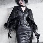 哥特办公室海妖皮草裂纹西装 血液供给原创 蛇瞳之影 披风外套女