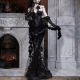 哥特华丽欧式 血液供给原创 哀悼之日 钉珠绣花鱼尾裙礼服长裙秋