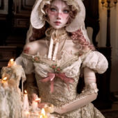 血液供给原创 网纱上衣 爱德华优雅一字肩复古泡泡袖 爱神 诗匣