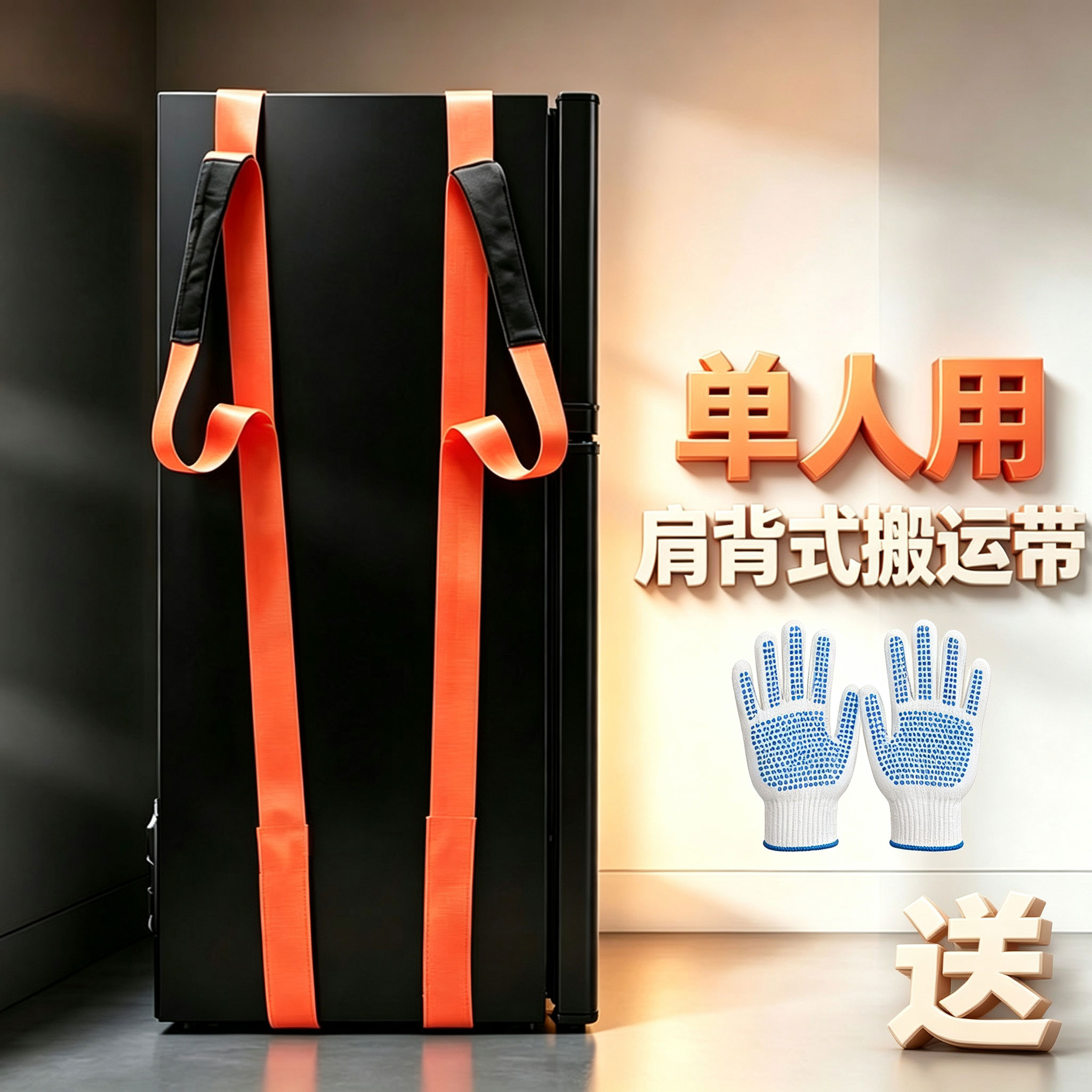 单人搬运带肩背带搬家神器抬重物利器冰箱洗衣机上下楼梯省力绳子