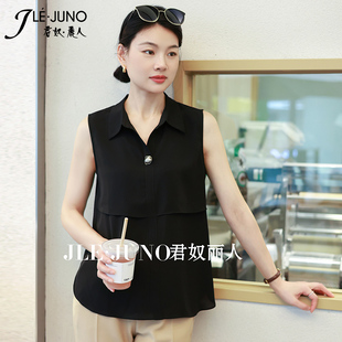 衬衫 简约气质无袖 2025夏装 时尚 上衣124115 君奴丽人女装 薄款 新款