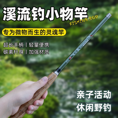 周小二溪流钓小物竿碳素迷你便携