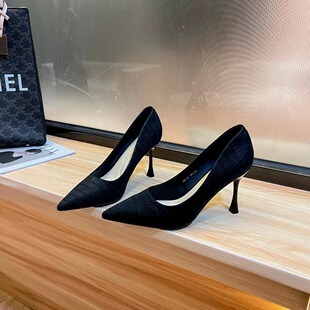 亚光尖头细跟浅口百搭工装 25净版 288 百搭款 高跟鞋 鞋 夏雪儿正品