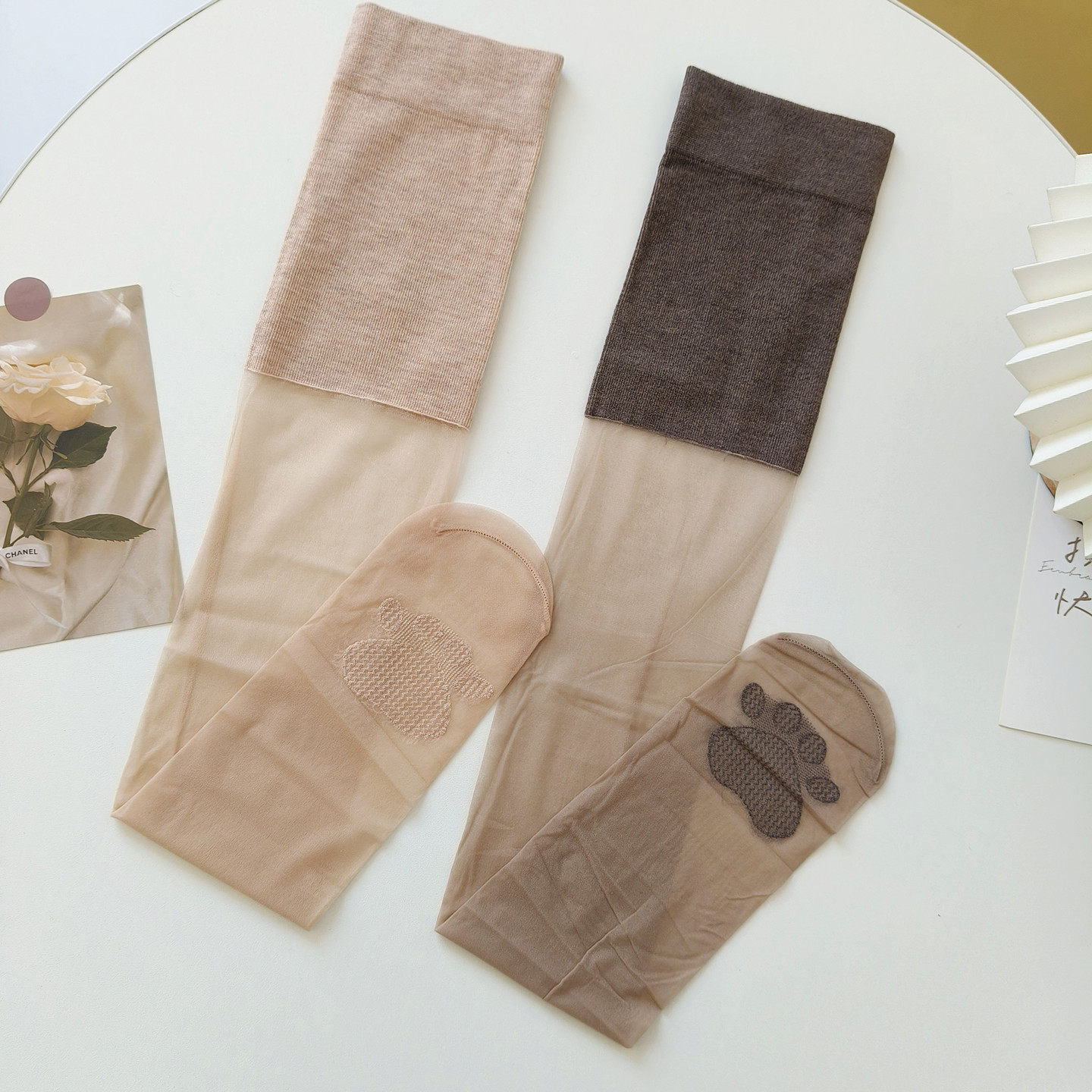 加大码护膝丝袜女夏季超薄款加棉底防滑长筒过膝袜套防勾丝半截袜