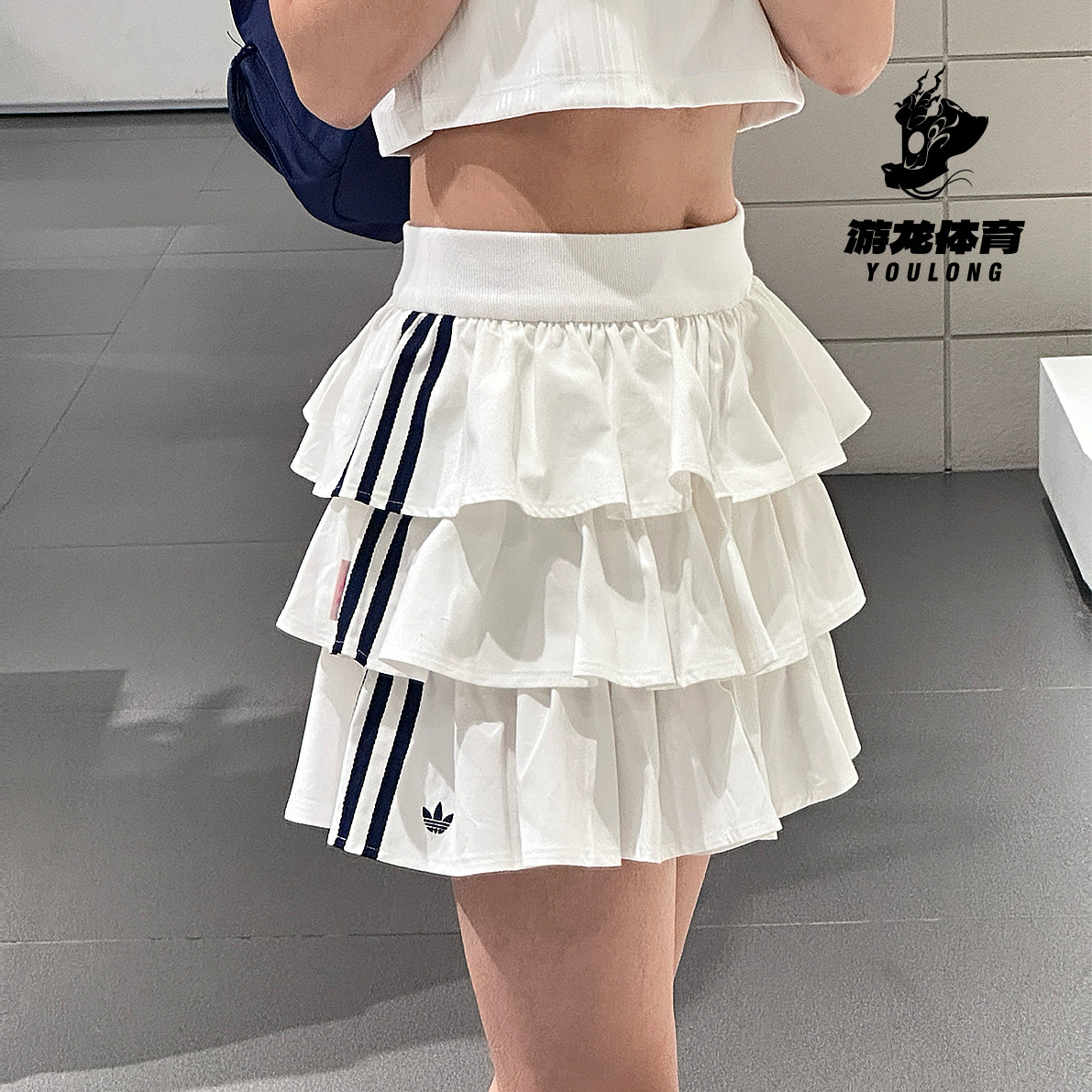 阿迪达斯adidas 女款玛丽猫联名款 芭蕾蛋糕裙运动半身裙 KE6654