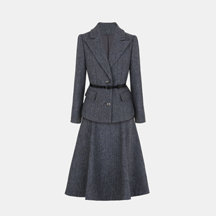 兰玫瑰大码女装秋冬新款羊毛气质时尚小香风套装+鱼尾裙&A字裙