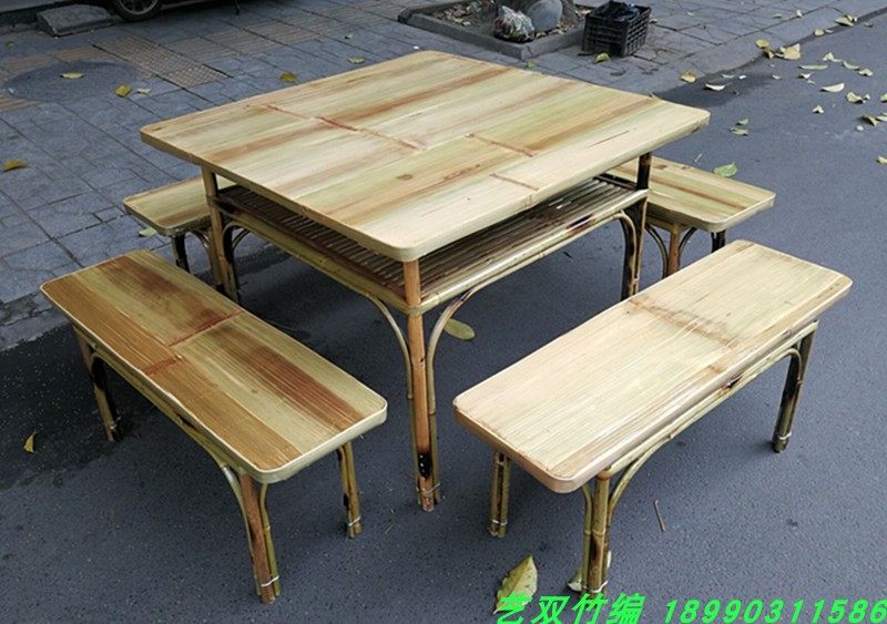 特色竹餐桌椅板 凳 八仙桌 长条凳 方桌 餐桌餐椅 尺寸可以定制,住宅家具,餐桌+餐椅,淘宝优惠券,粉丝福利购,淘宝优惠卷
