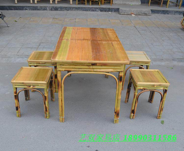 手工竹家具 餐桌 方桌方凳 快餐桌凳 饭馆桌凳 面馆桌凳 农家桌凳,住宅家具,餐桌+餐椅,淘宝优惠券,粉丝福利购,淘宝优惠卷