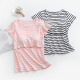 莫代尔哺乳上衣短袖 可外穿 T恤喂奶服哺乳衣月子服睡衣产后衣夏季
