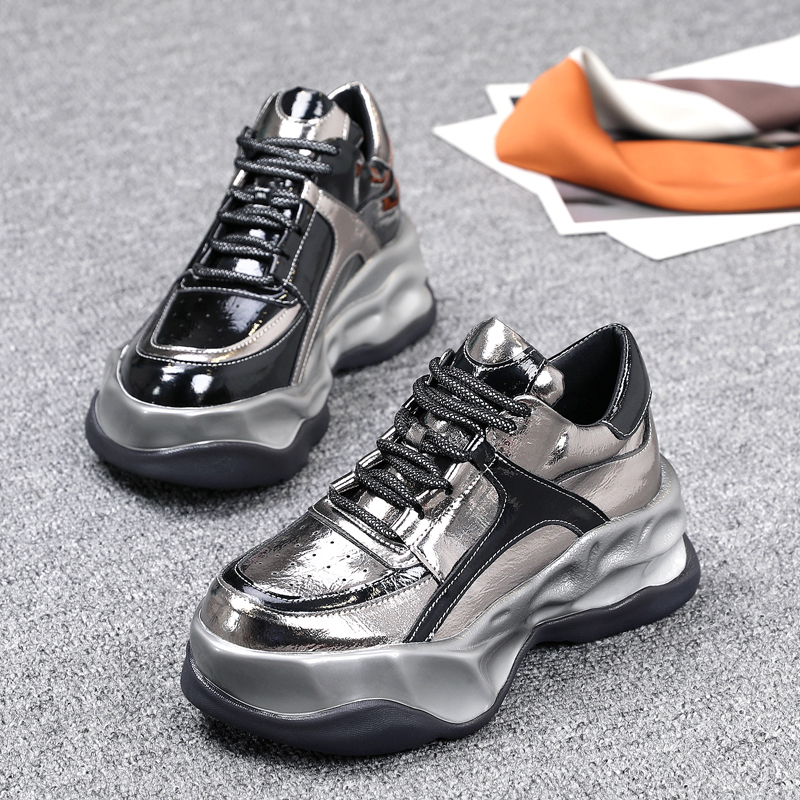 山山欧洲站秋冬新款厚底系带女鞋