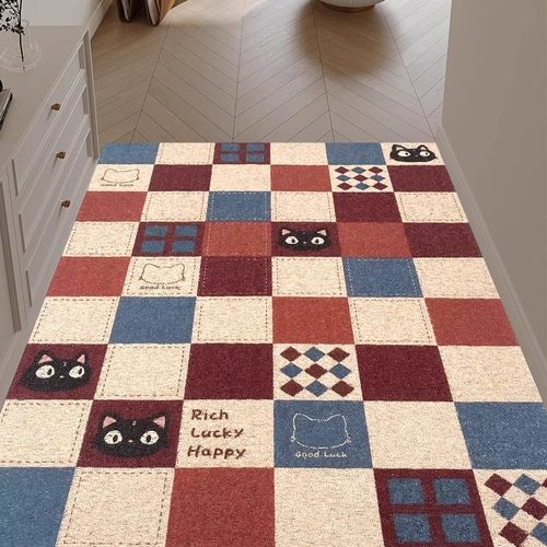 复古格子进门口脚垫刮泥蹭土门垫