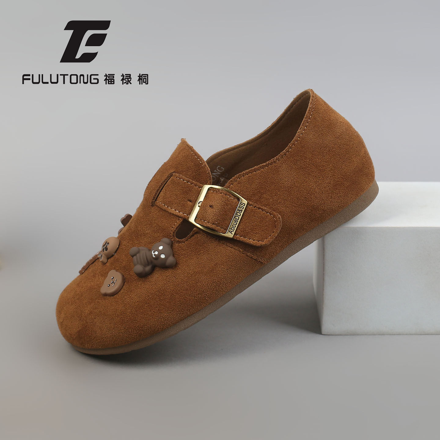 福禄桐休闲风勃肯鞋女平底圆头搭扣可爱卡通装饰青年麂皮舒适单鞋,女鞋,勃肯鞋/软木鞋,淘宝优惠券,粉丝福利购,淘宝优惠卷