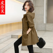 宽松小个子高端大码 2026年春秋新款 减龄外套 休闲风衣女中长款 时尚