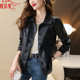 高级感女士上衣 时尚 皮衣外套女短款 显瘦黑色pu皮夹克2026春秋新款