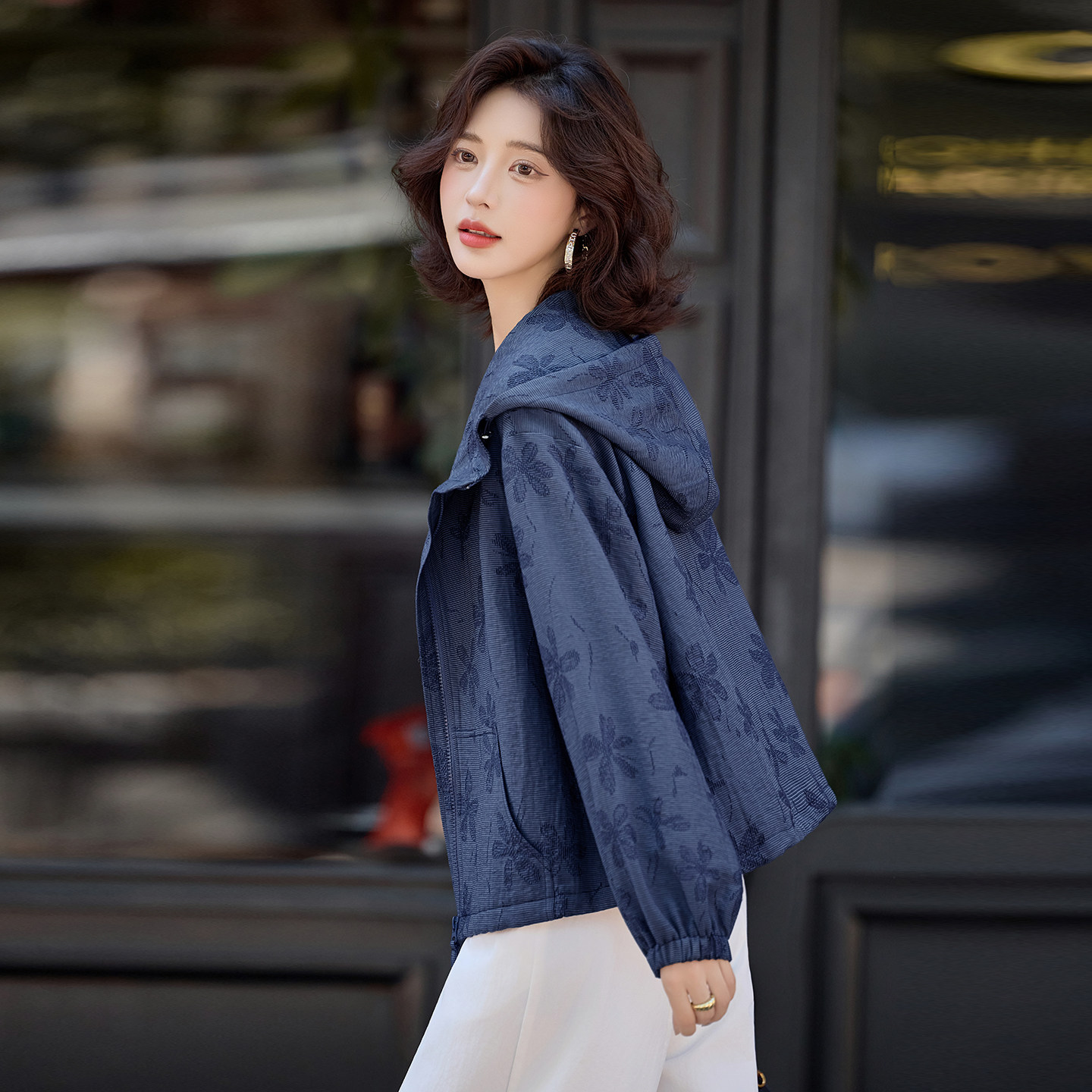 百搭小个子春秋短外套2025流行好看短款连帽女宽松减龄外套上衣女,女装/女士精品,短外套,淘宝优惠券,粉丝福利购,淘宝优惠卷