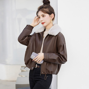 加绒加厚pu皮衣女2026冬季新款显瘦洋气百搭棉衣保暖毛领外套夹克