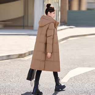 爆款 新款 收腰休闲连帽外套 羽绒服女2025冬季 欧货加厚保暖过膝长款