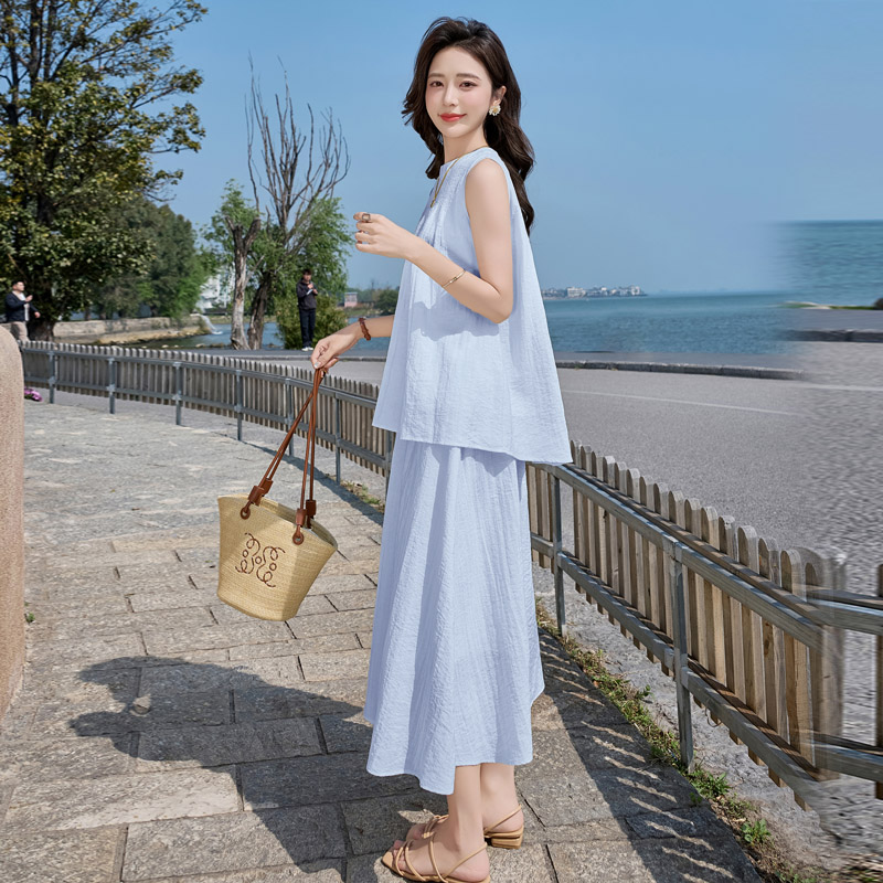 吊带背心娃娃衫上衣穿搭套装女