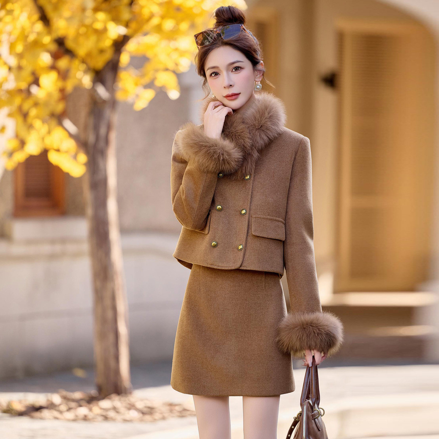 小香风穿搭整套装女2025冬新款气质羽绒内胆外套半身裙毛呢两件套,女装/女士精品,时尚套装,淘宝优惠券,粉丝福利购,淘宝优惠卷