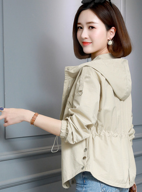 女士短外套2024春秋季新款宽松bf原宿风衣休闲夹克显瘦工装衣大码