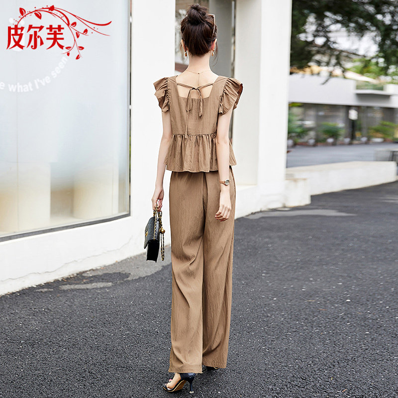 小香风成套搭配套装女2024夏季新款显瘦减龄高级感阔腿长裤两件套,女装/女士精品,时尚套装,淘宝优惠券,粉丝福利购,淘宝优惠卷