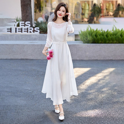 气质收腰显瘦飘逸流行中长裙子