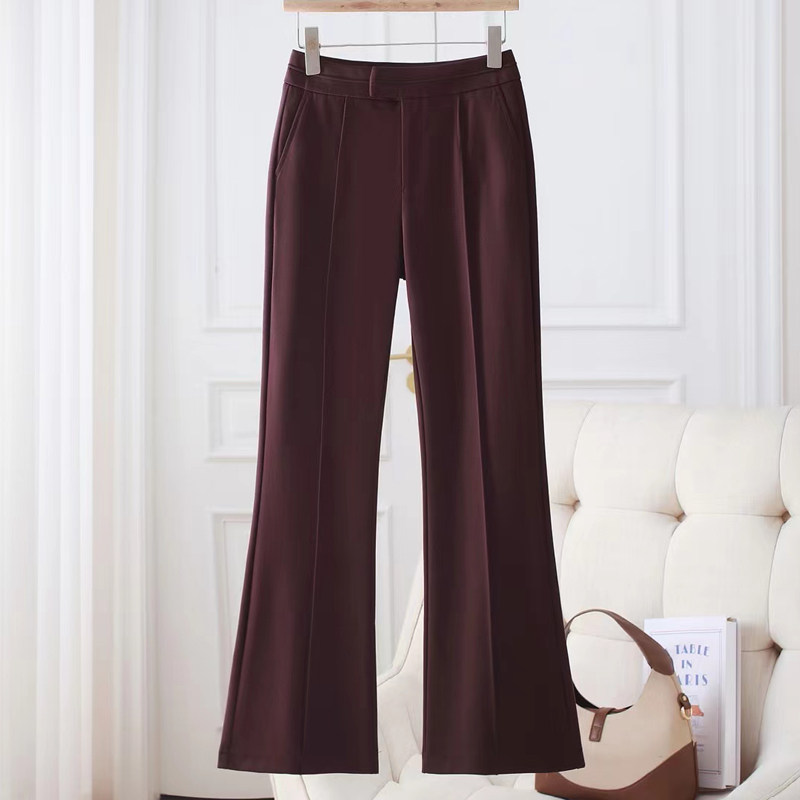 九分微喇西装裤女2025春季新款南油垂坠鱼尾裤舒适九分微喇叭裤