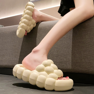 踩屎感厚底凉拖鞋 网红葡萄鞋 ins潮外出洗澡一字拖 女外穿夏季 拖鞋