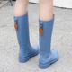 雨鞋 水靴轻便防滑 外穿长筒加绒雨靴高筒雨靴防水中筒新款 女款 时尚