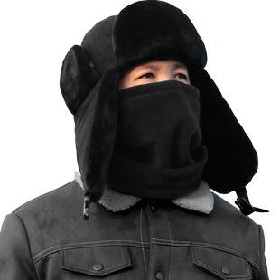 战术鸟冬季加厚棉帽子大码雷锋帽男保暖加绒保安执勤站岗护耳防风