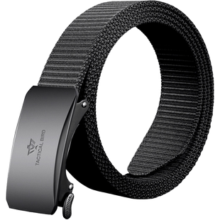 战术鸟(内穿式)休闲尼龙腰带自动扣内插皮带男帆布细窄自锁裤带