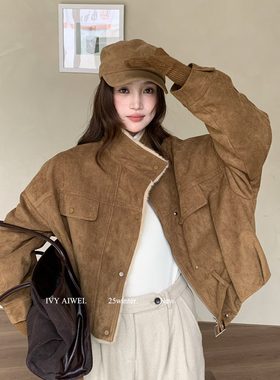 艾薇-韩系复古立领夹克内胆保暖羽绒服外套83087