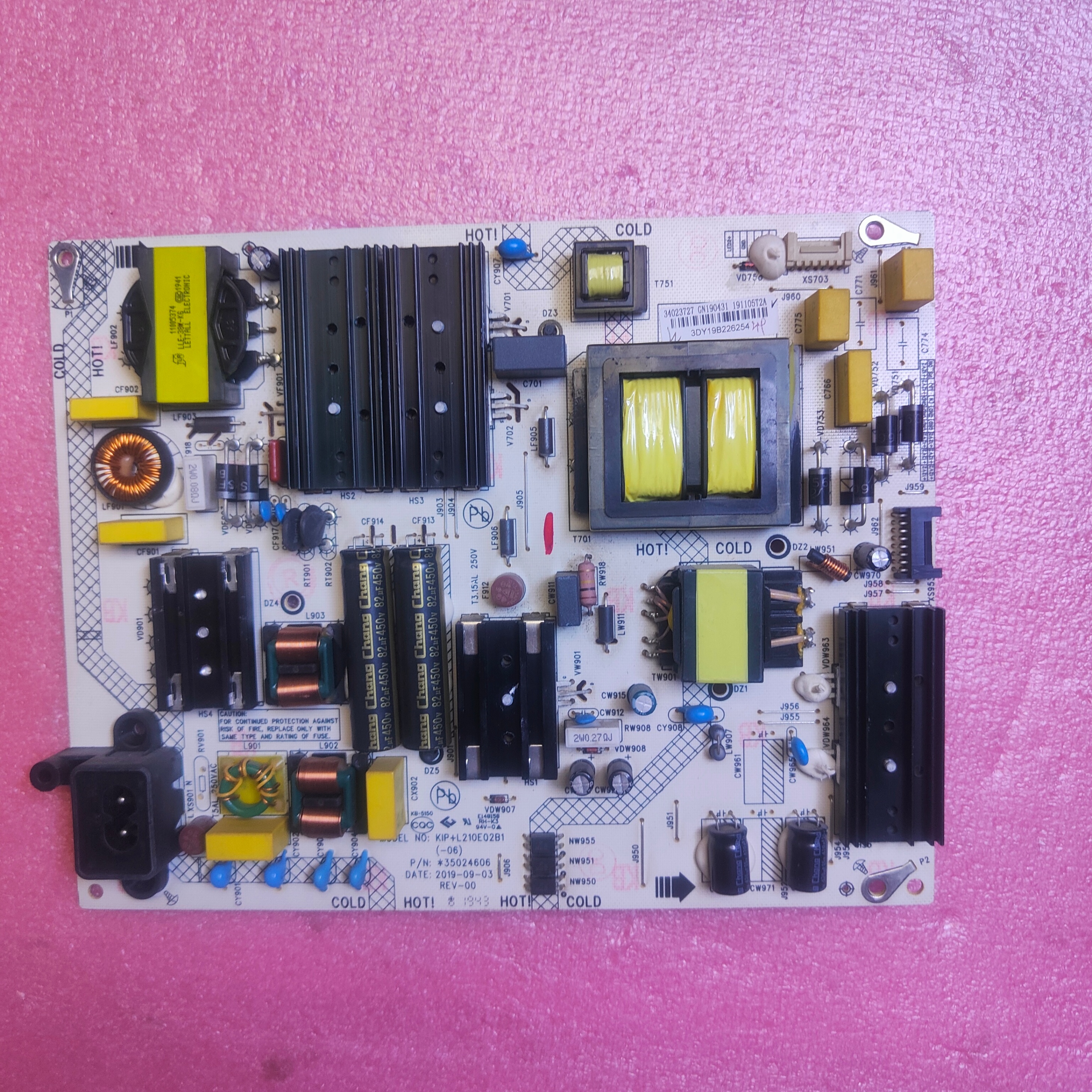 原装 康佳LED65G9Q 电源板35024606 34023727 KIP+L210E02B1(-06)