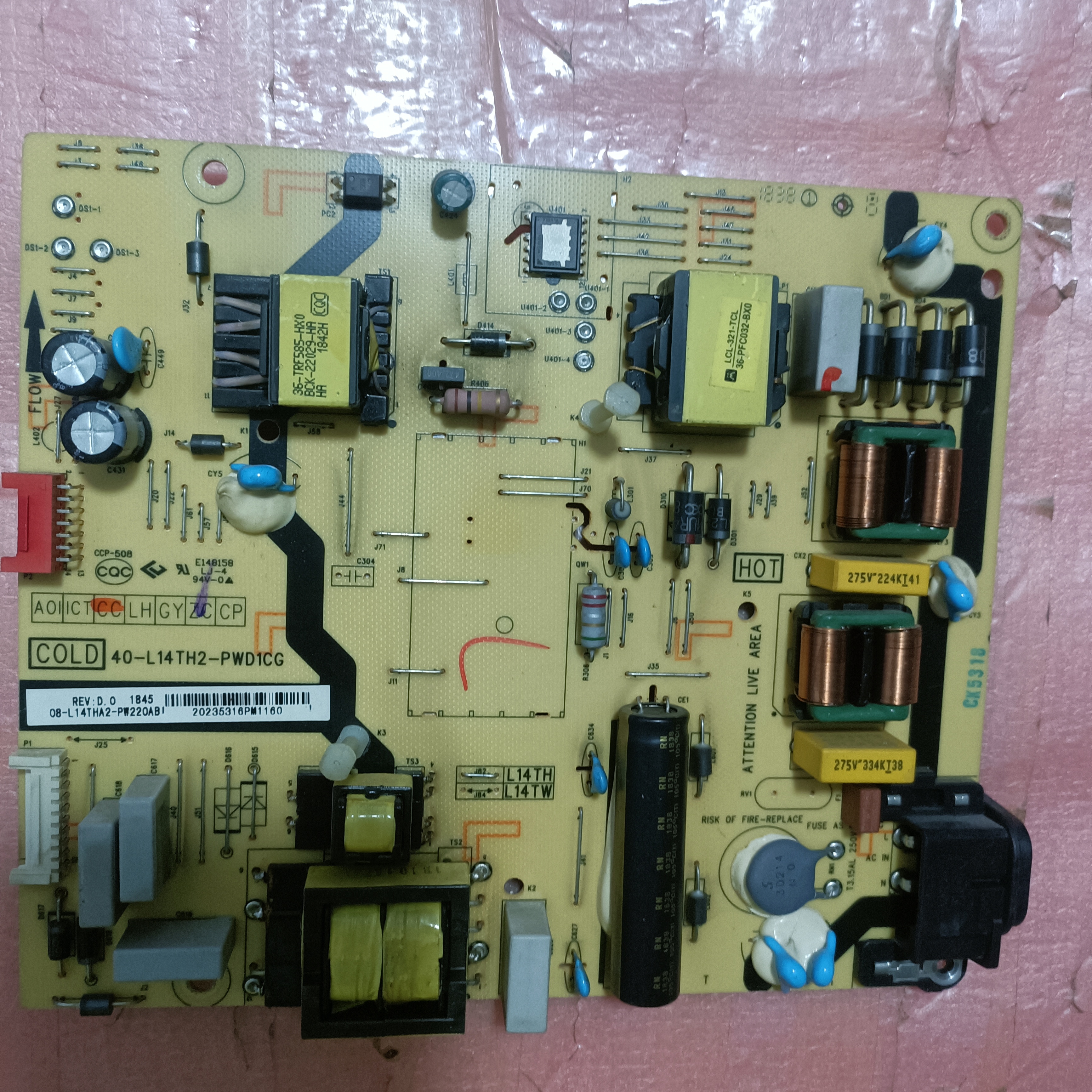 原装TCL  电源板40-L14TH2-PWC1CG 08-L14TH2-PW220AB