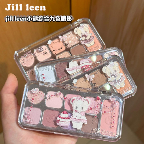 JILLLEEN小熊综合九色眼影盘腮红修容盘高光淡妆珠光哑光大地色系