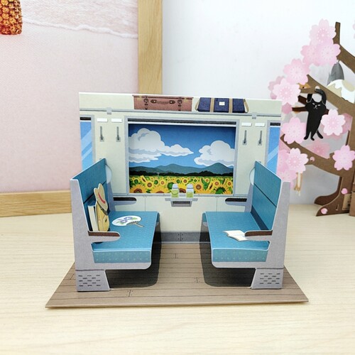 向日葵大海3D车窗风景贺卡