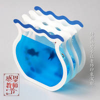 Japanese-style creative birthday blessing 3D card, graduation thank-you gift for Gu Mei, summer decorative fish tank 3D card thumbnail 7
