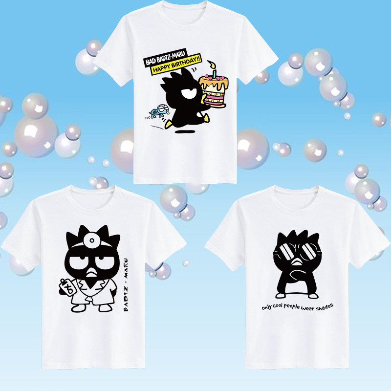 三丽鸥酷企鹅badbadtz-maru联名短袖t恤男女学生宽松圆领半袖上衣