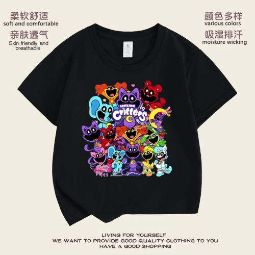 波比的游戏时间smiling critters 微笑小动物上衣儿童短袖t恤夏装