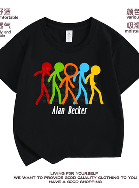 AlanBecker火柴人五色组+Alan鼠标短袖T恤夏季高街宽松休闲百搭潮