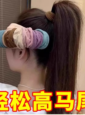 秋冬新款超宽无缝面膜肌高马尾发圈女款2025新款扎发绳不伤发头绳