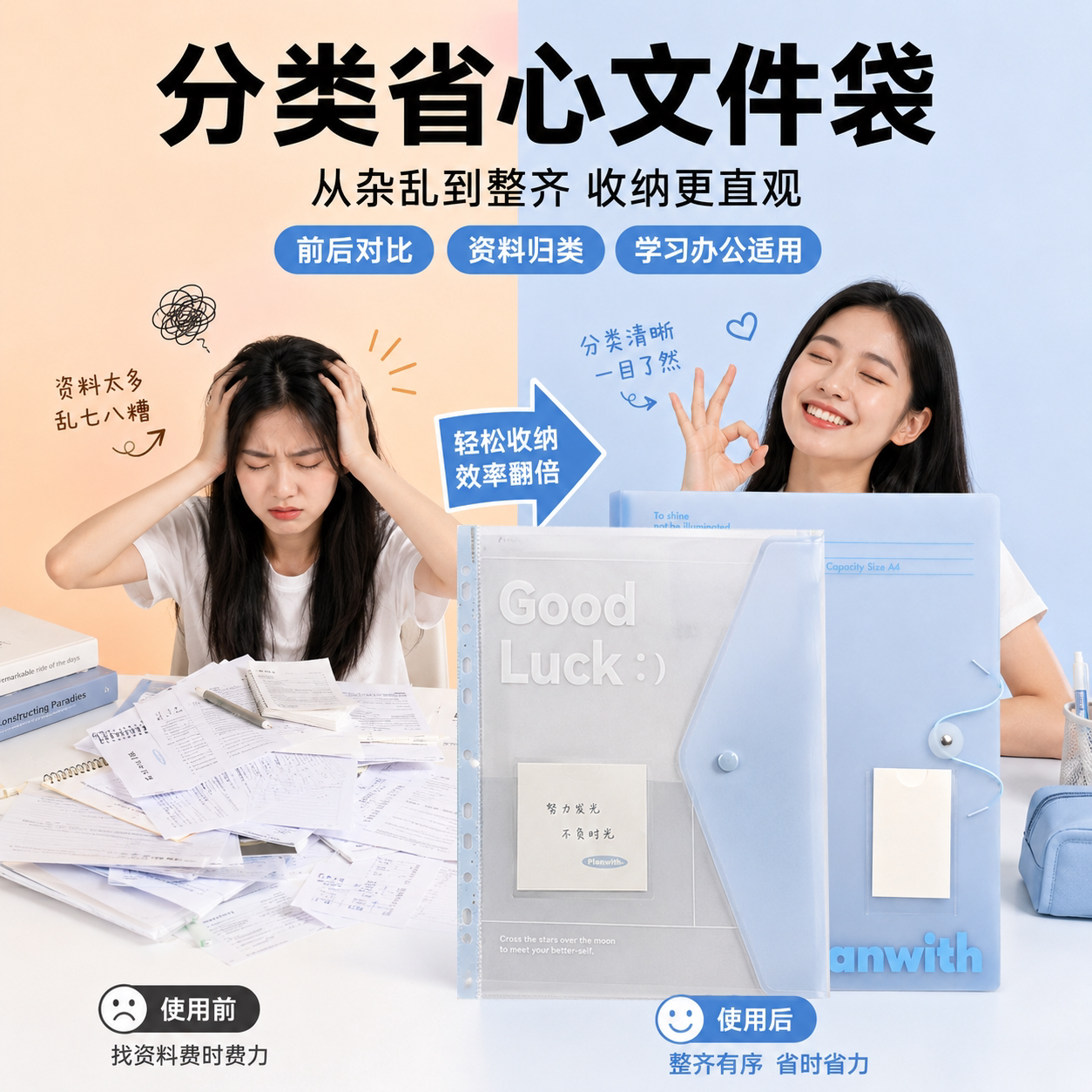 学习资料收纳袋学生整理夹乐谱夹