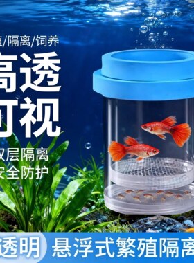 鱼缸隔离盒孔雀鱼繁殖盒鱼缸孵化器小鱼幼鱼母鱼产房悬浮漂浮式